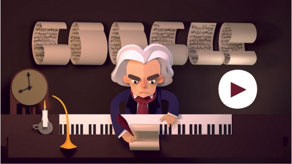 Ludwigvan Beethoven nel doodle di oggi