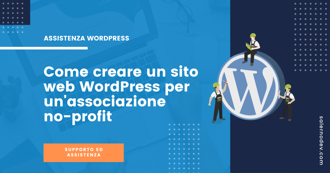 salernodev - Come creare un sito web WordPress per un'associazione no-profit